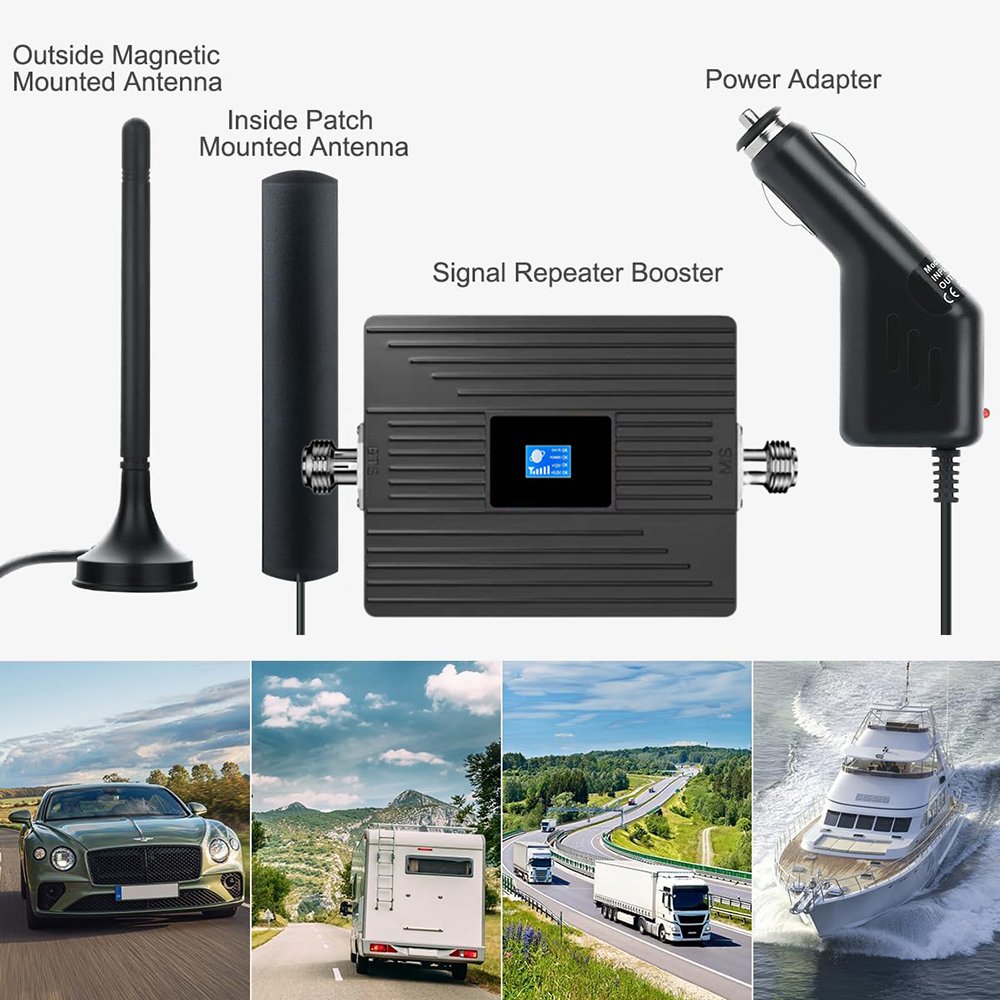 Vehicle Cell Phone Signal Booster for RV Car SUV Trailer OTR Boosts 1800mhz 4G LTE 3G network booster 5g mobile signal repeater